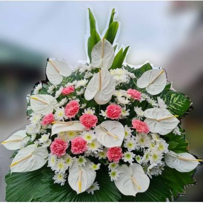 Pink & White Sympathy casket