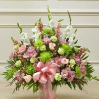Funeral_Multicolor Pastel Sympathy Floor Basket